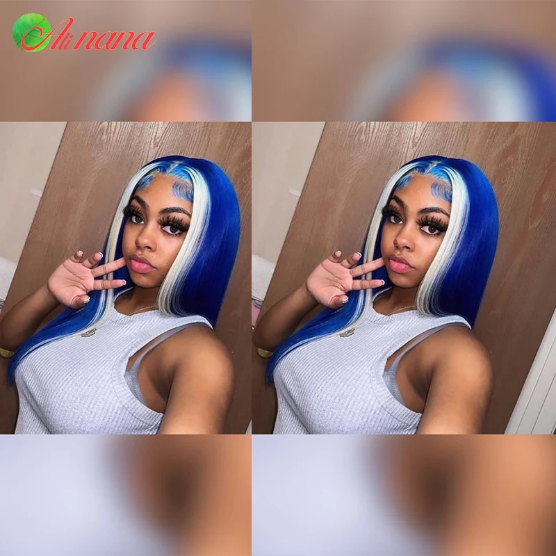 Blue With 613 Colored Body Wave Pre-Plucked Transparent 13x4 Lace