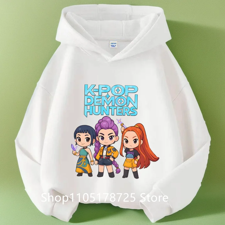 2026 KPop شيطان الصيادين Huntrix هوديي طفل الفتيات الفتيان موضة البلوز Harajuku كم طويل البلوز الاطفال جديد الكرتون القمم #6