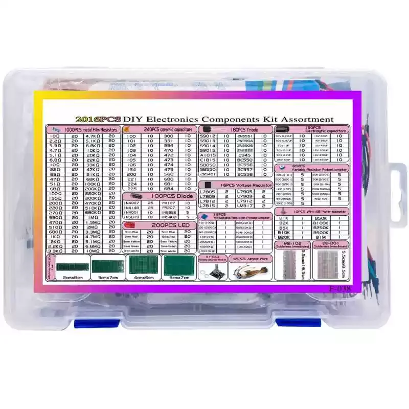 2016PCS Full Electronic Components Assortment Kit Basic Common Parts Set Compatible For UNO R3 DIY Circuit Experiment Electronic
