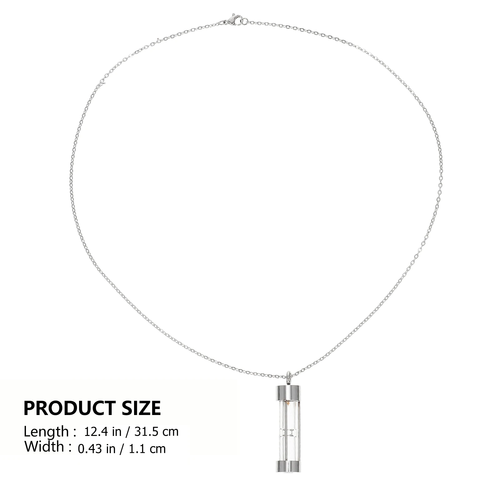 

Stainless Steel Vial Necklace Pet Hair Ash Bone Ash Neck Decor For Memorizing Cinerary Pendant Urn Necklace For Women Sand Clock