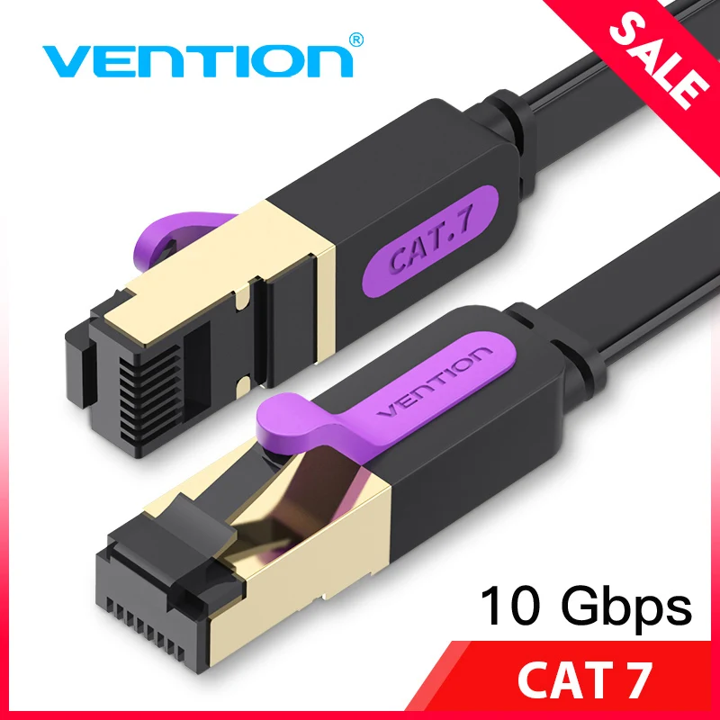 Vention Ethernet Cable Cat 7 Lan Cable STP RJ45 Network Cable for Compatible Patch Cord for Computer Router Laptop Flat-Wire 20M