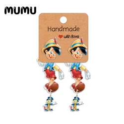 2024 New Pinocchio Stud Earring Jiminy Epoxys Jewelry Resin Acrylic Earrings Handmade Gifts Friends