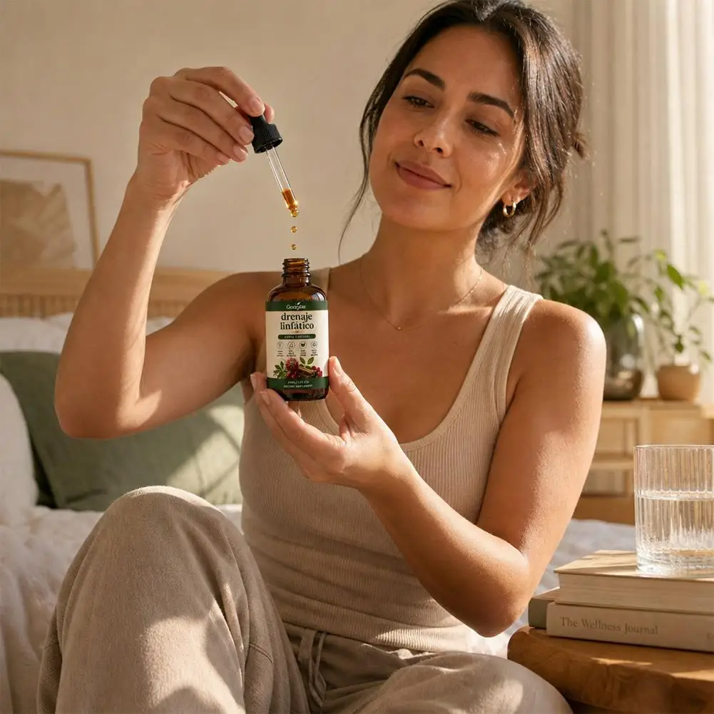 Natural Herbal Liquid Drops Serum Lymphatic Drainage Premium Lymph Support for Body Swelling Relief and Toxin Elimination