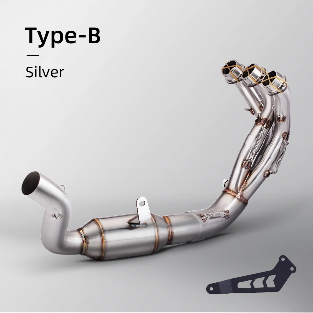 High QualityMotorcycle exhaust complete systems, Front Link Pipe Connect, 51mm silencer Slide On for MT-09, MT09, FZ-09, XSR900