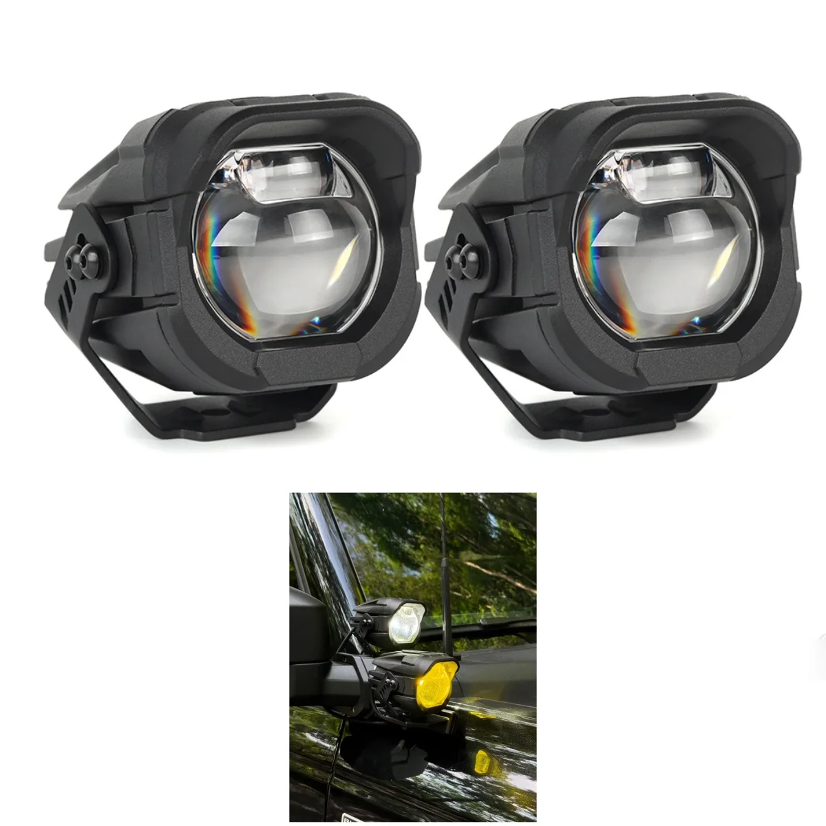 Universal Yellow 64 W LED High-brightness Spotlight Universal Spotlight Suitable for Various Vehicle Models OMU025