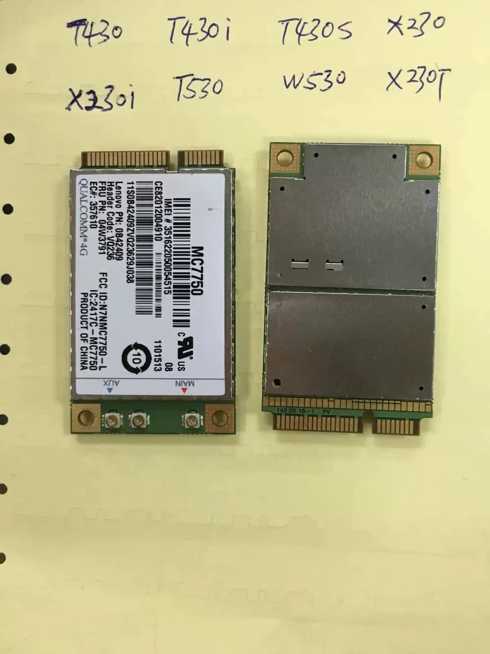 For GOBI4000 MC7750 X230 T430 Built-in 3G network interface card 3G module 04W3791