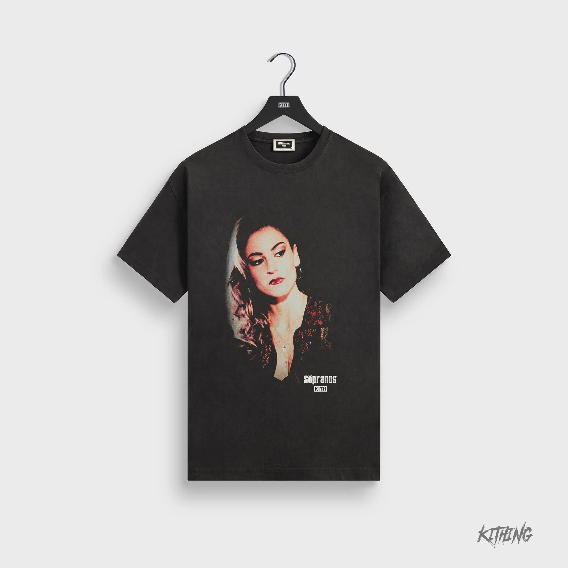 Kith Sopranos Collaborative Loose Fit Vintage Cotton Print T-Shirt Men's Fashion Urban Style Short Sleeve Breathable Summer Tee image 3
