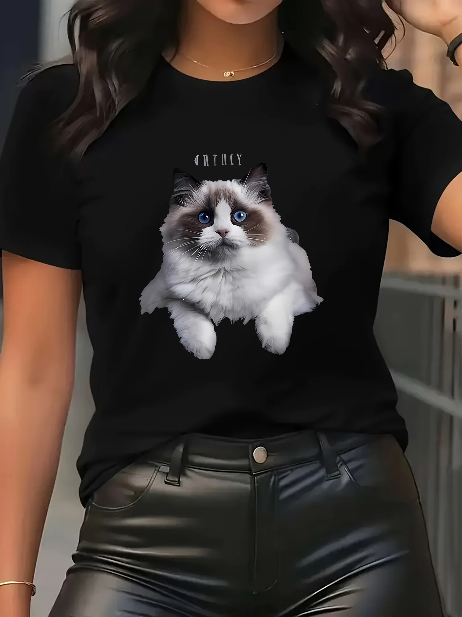 

Y2k милый кот графический принт лето осень зима хлопковые мужские и женские футболки с короткими рукавами роскошный бренд для занятий спортом на открытом воздухе