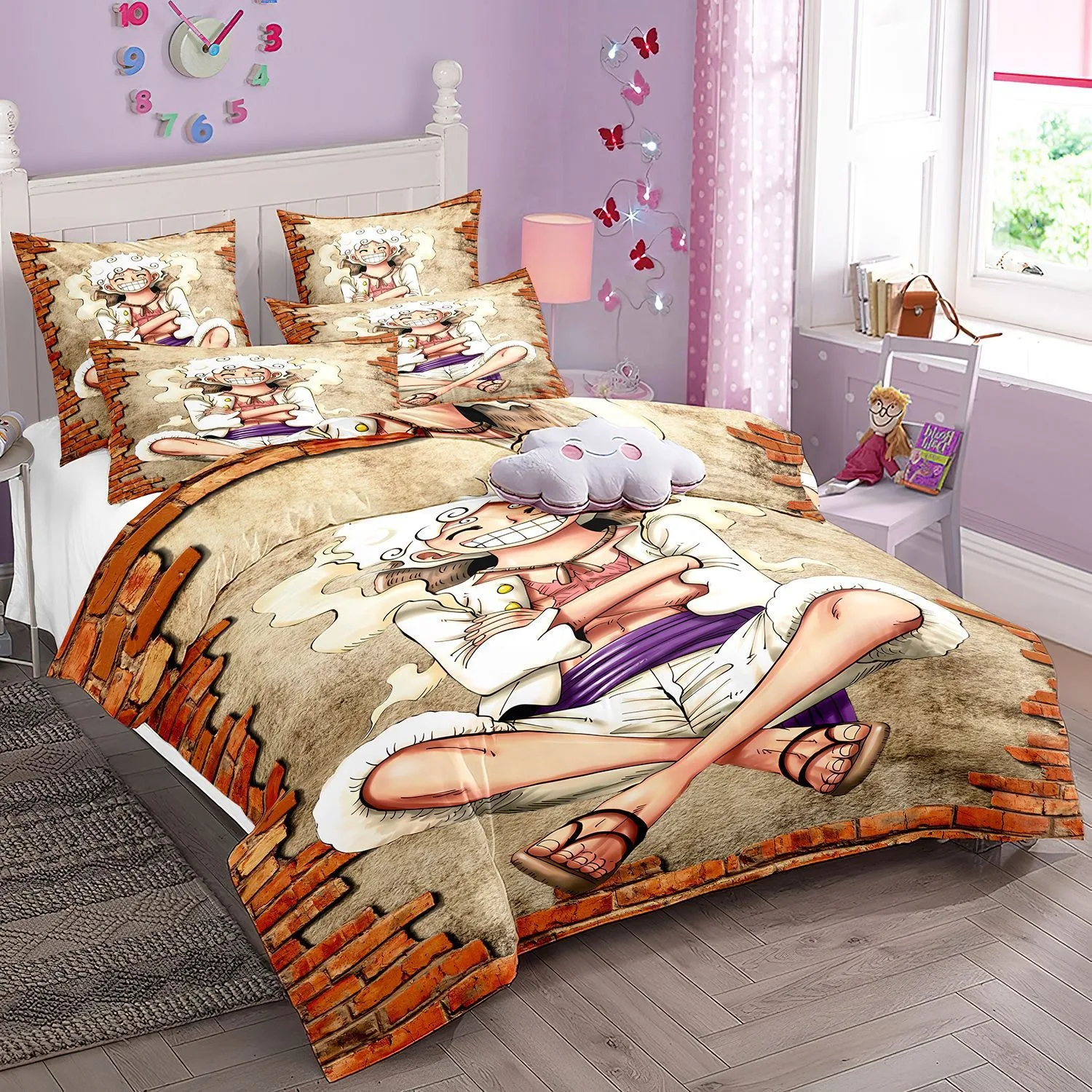 NARUTO Fashion Bedding Set,3D Printing Naruto Pillowcase,ONE PIECE Anime Quilt Cover Cute Gift To Family and Friends