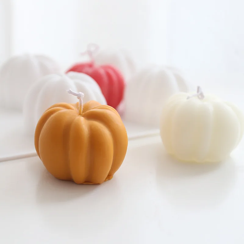 Molde de silicona para velas de calabaza 3D para Halloween, molde para velas de proceso de yeso DIY, molde de silicona para jabón, molde para