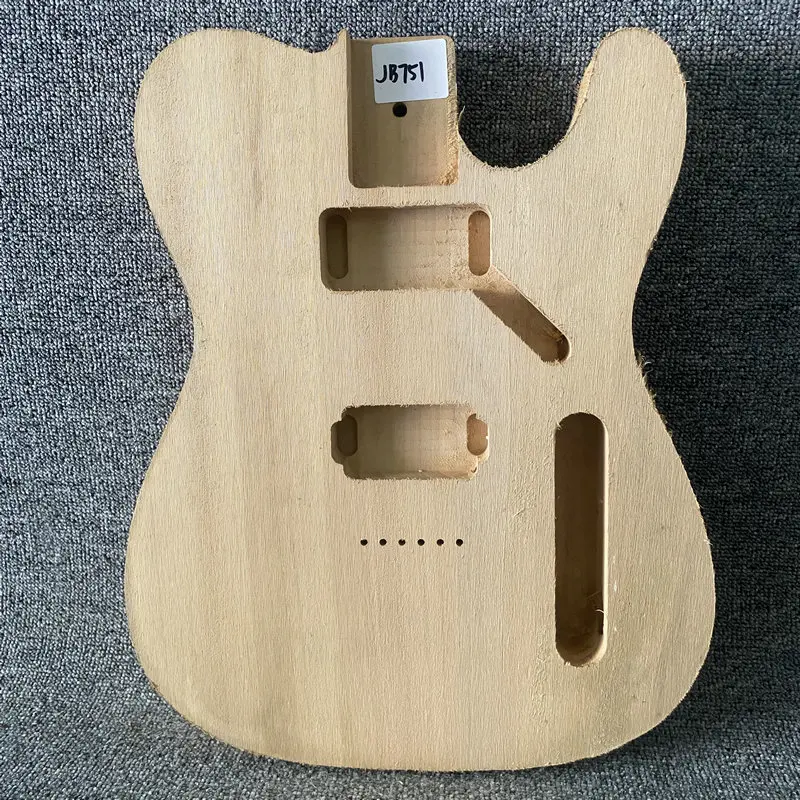 jB751 TL Guitar Body Semi Finishing Tele Electric Guitar Replace Parts String Through Body with 2 Humbucker Pickups DIY