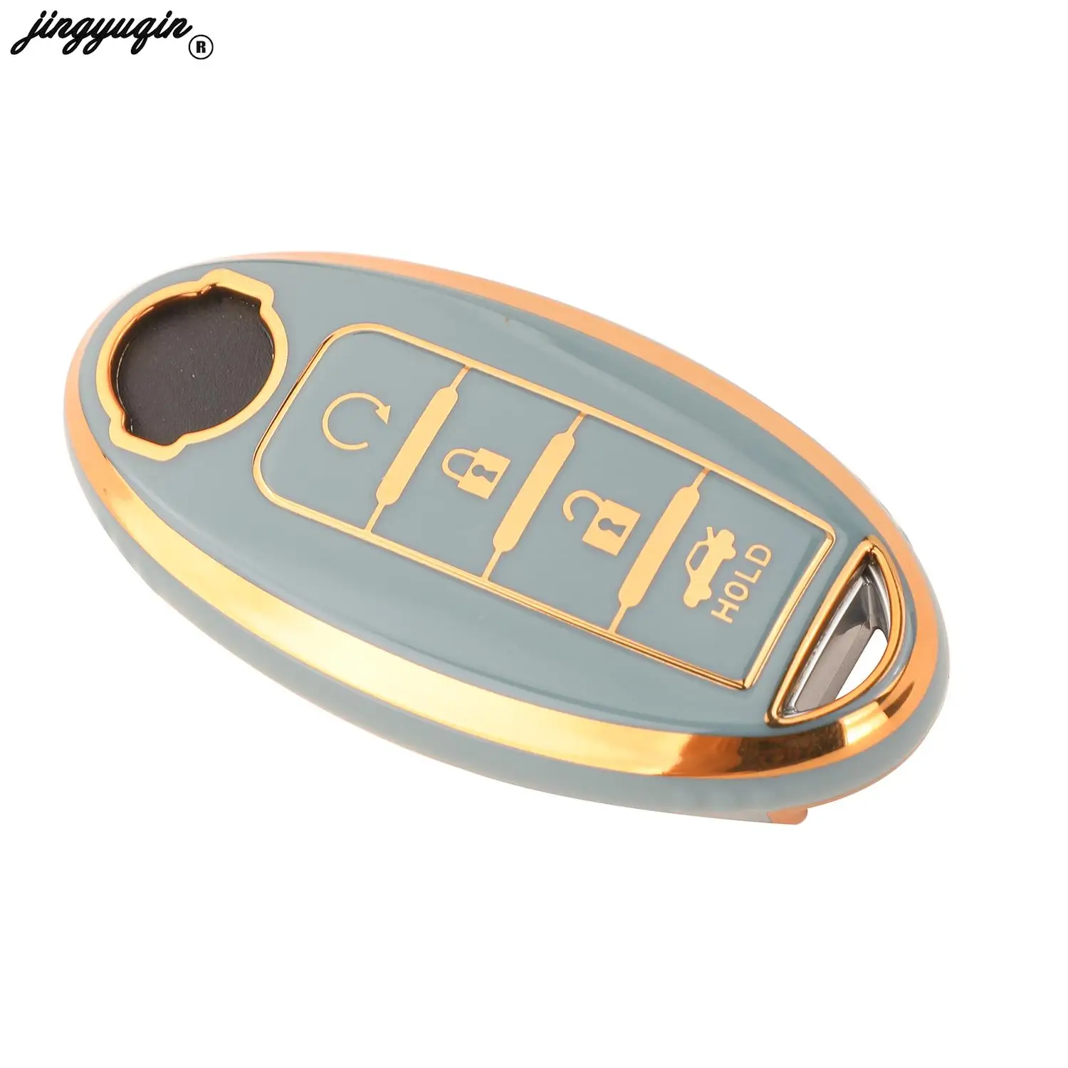 Jingyuqin 4 Bottoni Nuovo TPU Per Nissan Patrol Y62 Rouge Maxima Altima Sentra Murano 2018 2019 2020 Chiave A Distanza Dell'automobile custodia protettiva