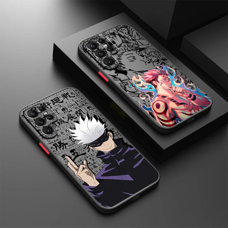 Jujutsu Kaisen Cute For Samsung S24 S23 S22 S21 S20 S10 FE Note 20 10 Ultra Lite Plus Frosted Translucent Phone Case