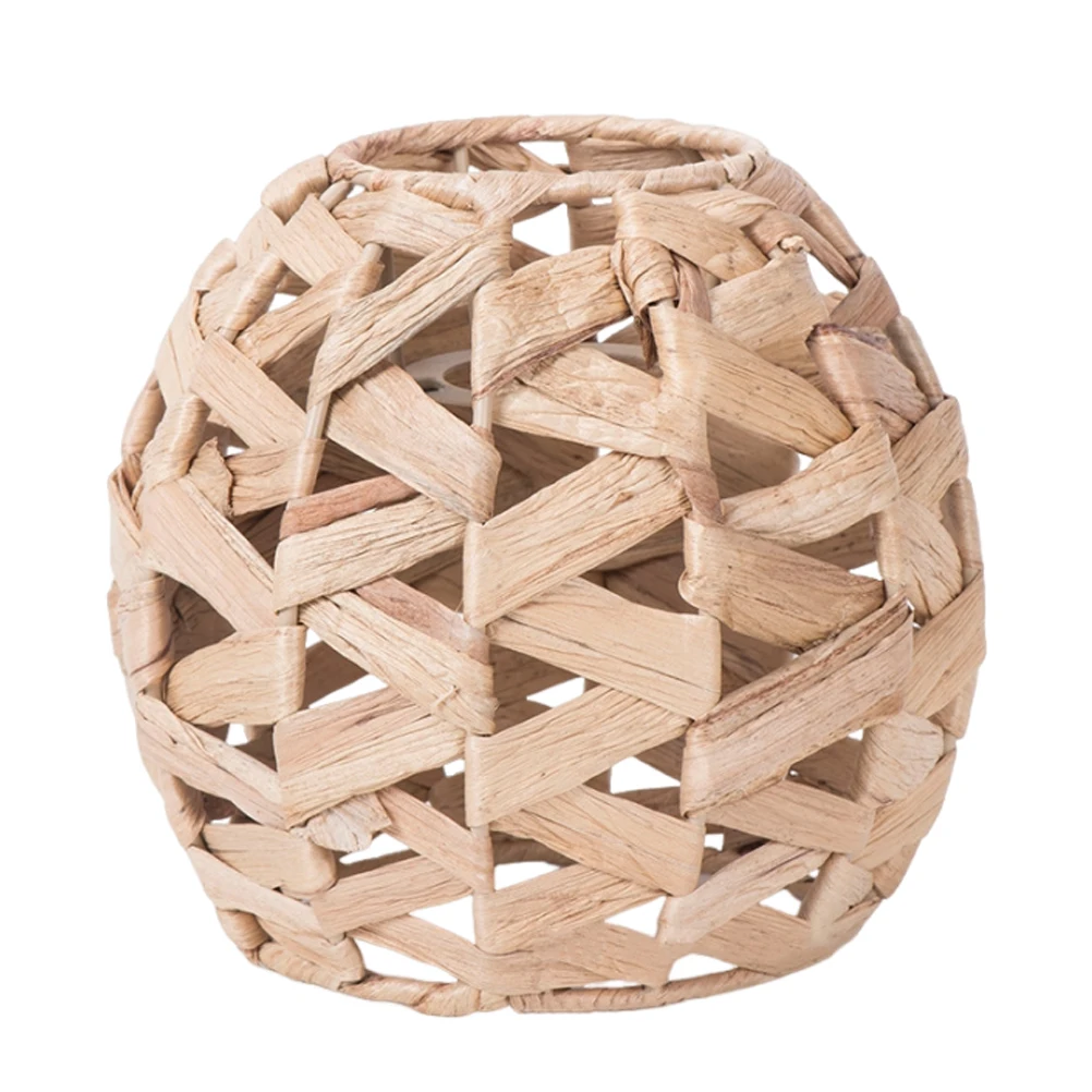 

Retro Style Lampshade Natural Handwoven Woven Lamp Cover For Pendant Light Ceiling Fixture Rustic Hollow Design E27