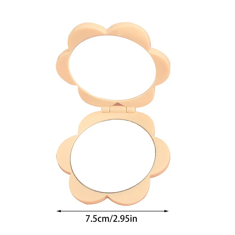 Portable Double-sided Folding Makeup Mirror Flower Mirror Pocket Compact Dressing Table Handheld Mirror Student Mirror