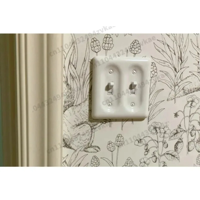 BB American Retro Ceramic White Switch Socket 120 Type Double Opening Lever Single Control Dual Control