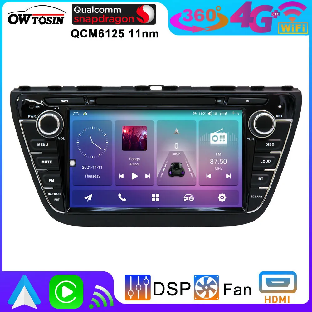 UIS7870 A76 2.6GHz Android 13 12G+256G Car Radio For Suzuki SX4 S-Cross Crossover GPS Multimedia Stereo Bluetooth 5.0 CarPlay