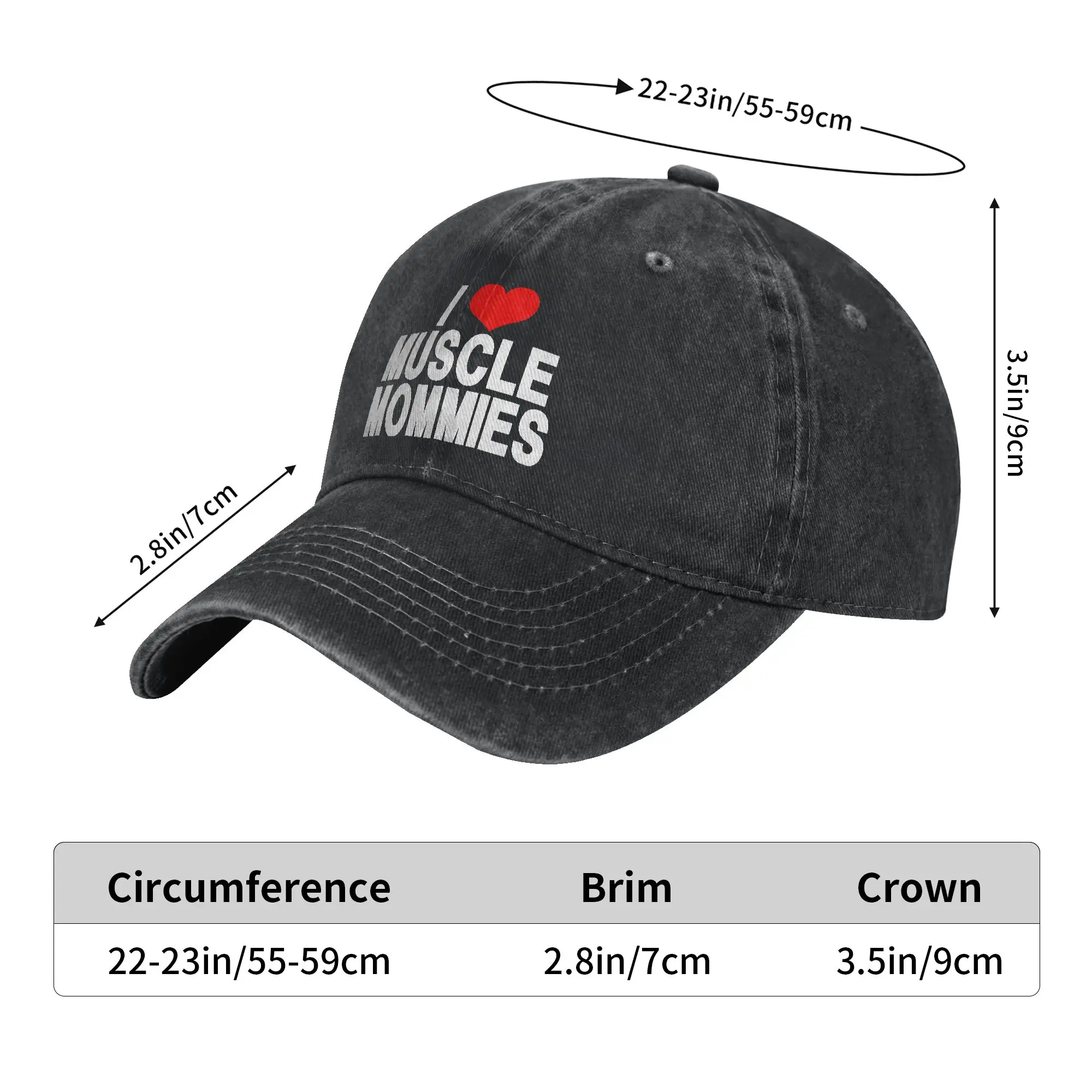 I love Muscle mommies  Casual Baseball Cap For Unisex Men Spring  Outdoor Sport Trucker Hat y2k Retro Sun Visor Baseball Caps