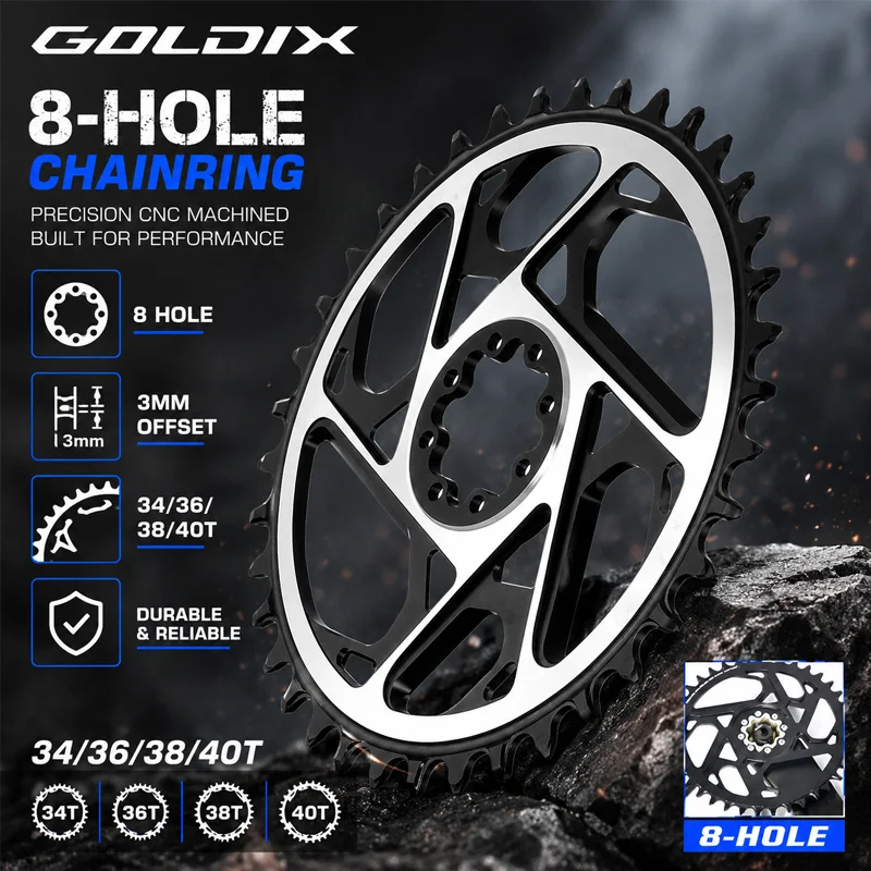 

GOLDIX 8 bolt direct mount chainring for Sram 3mm offset chainring 34T 36T 38T 40T MTB Bike CNC hollow Narrow Wide chainring