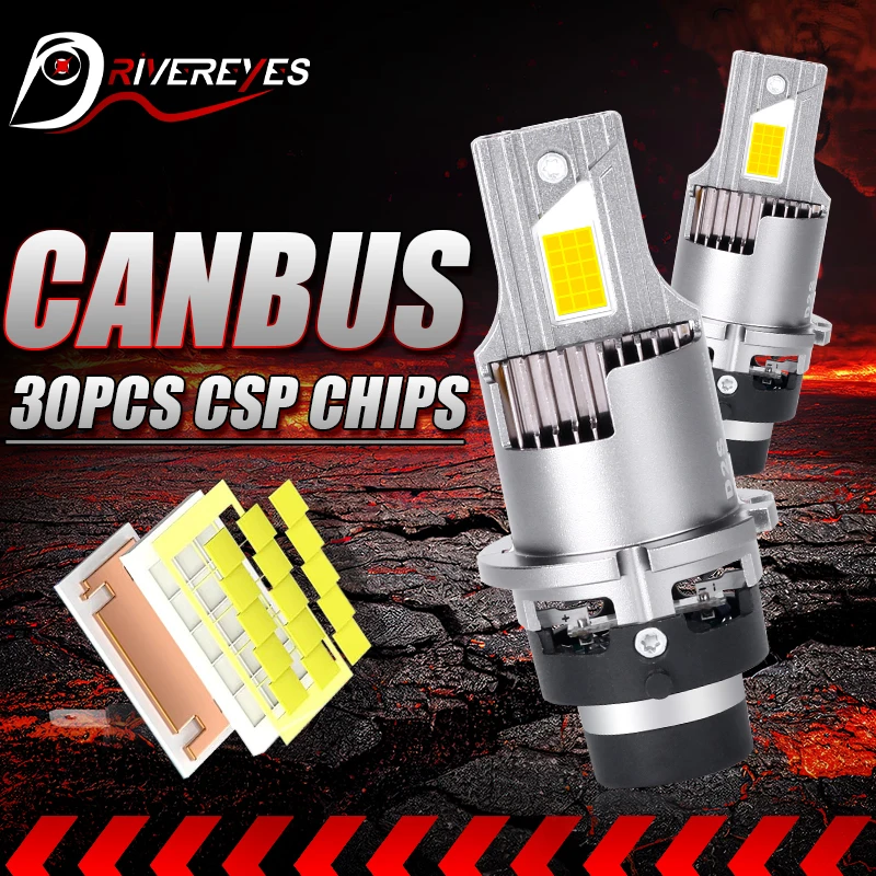 

Canbus D2S D4S LED Headlights Super Bright HID D2R D4R 30PCS 9570 CSP 1:1 Size Auto Lamp Mini Turbo Led Light Plug&Play 12V 24V