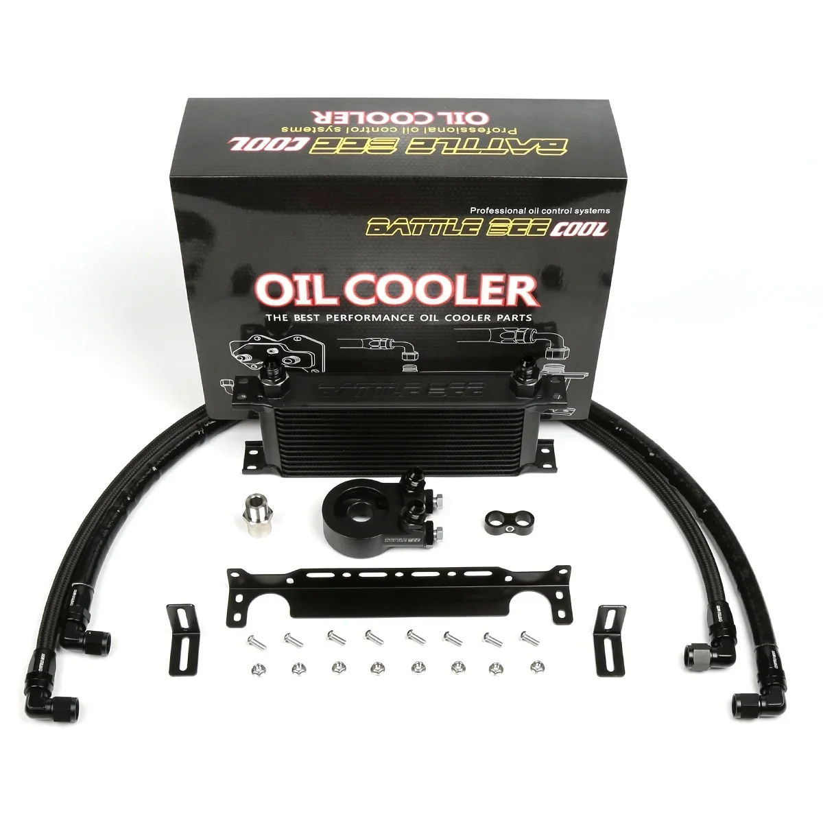 AN8 Engine Radiator Oil Cooler Kit For Cadillac ATS CT5 XT5 Ford Mustang 2.3T Oil Filter Sandwich Plate Adapter BB-OCK-120