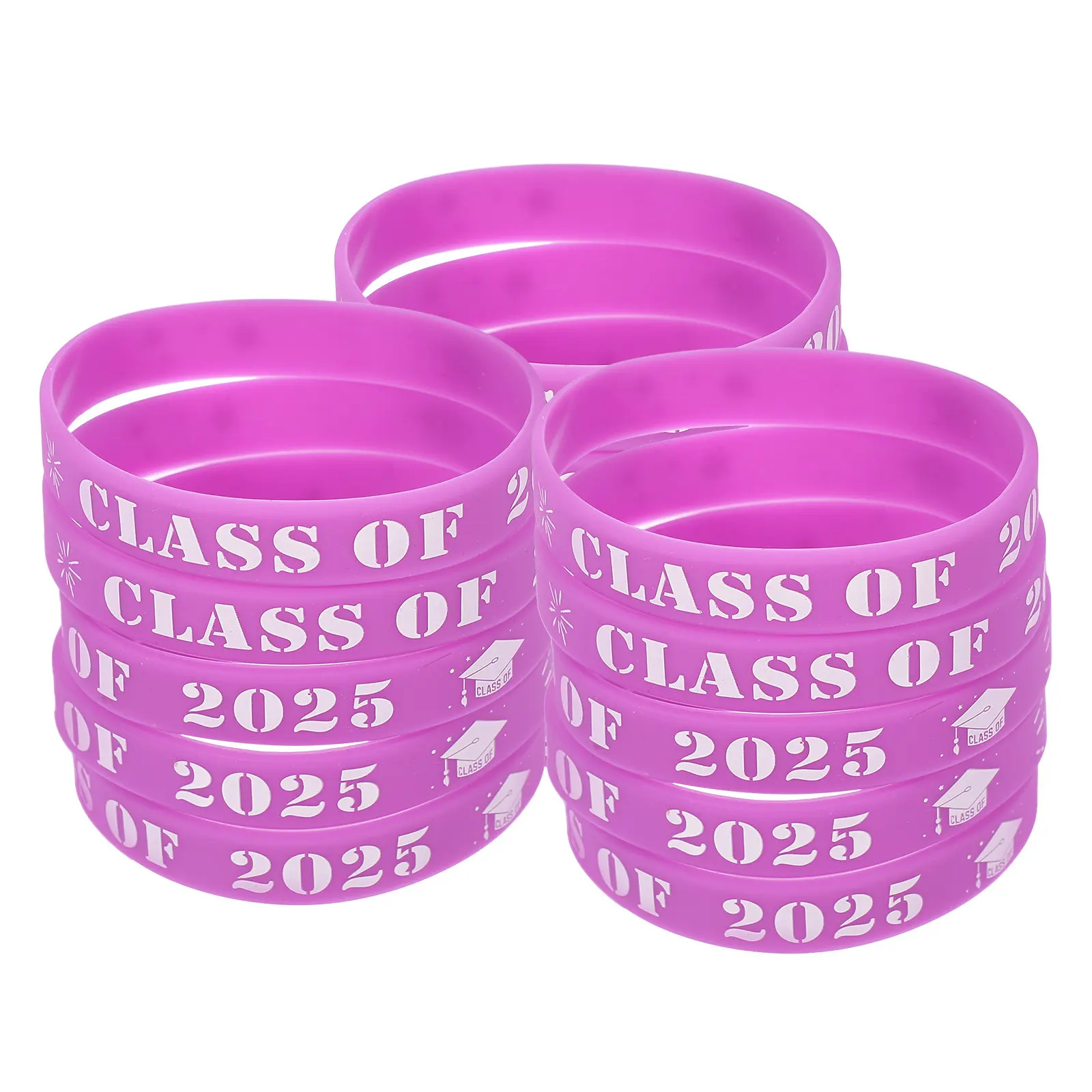 25 Pcs Graduation Wristbands School Supplies Bracelets Sillicone for Events Silicone Bulk