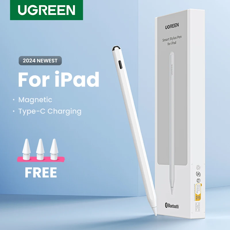 

UGREEN Stylus Pen for Apple Pencil Magnetic Wireless Charging Bluetooth Palm Rejection Tilt Pens Long Battery Life for iPad Pro