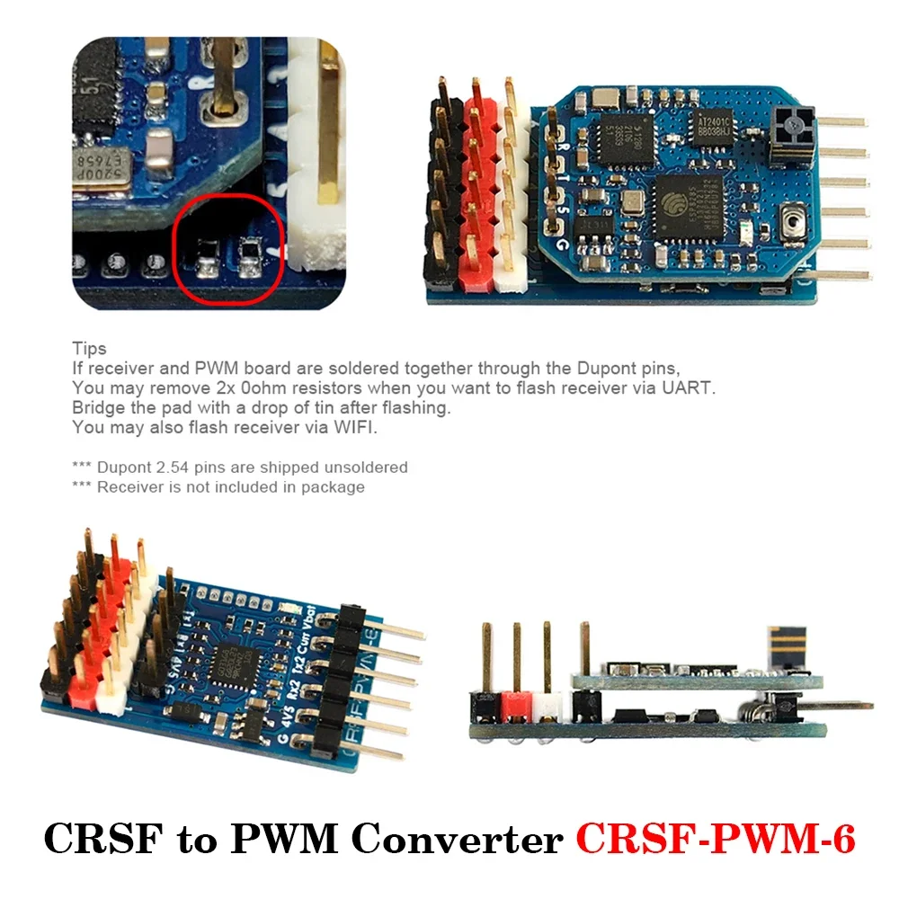 MATEKSYS CRSF إلى PWM محول CRSF-PWM-B CRSF-PWM-6 CRSF-PWM-C لأجزاء TBS Crossfire Nano RX SE DIY