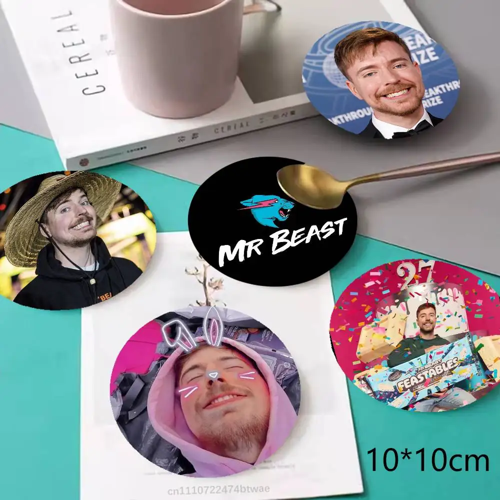 

YouTube M-MrBeast Anti-slip Tea Coffee Cup Pad Heat-Resistant Round Bowl Teapot Mat Home Gift