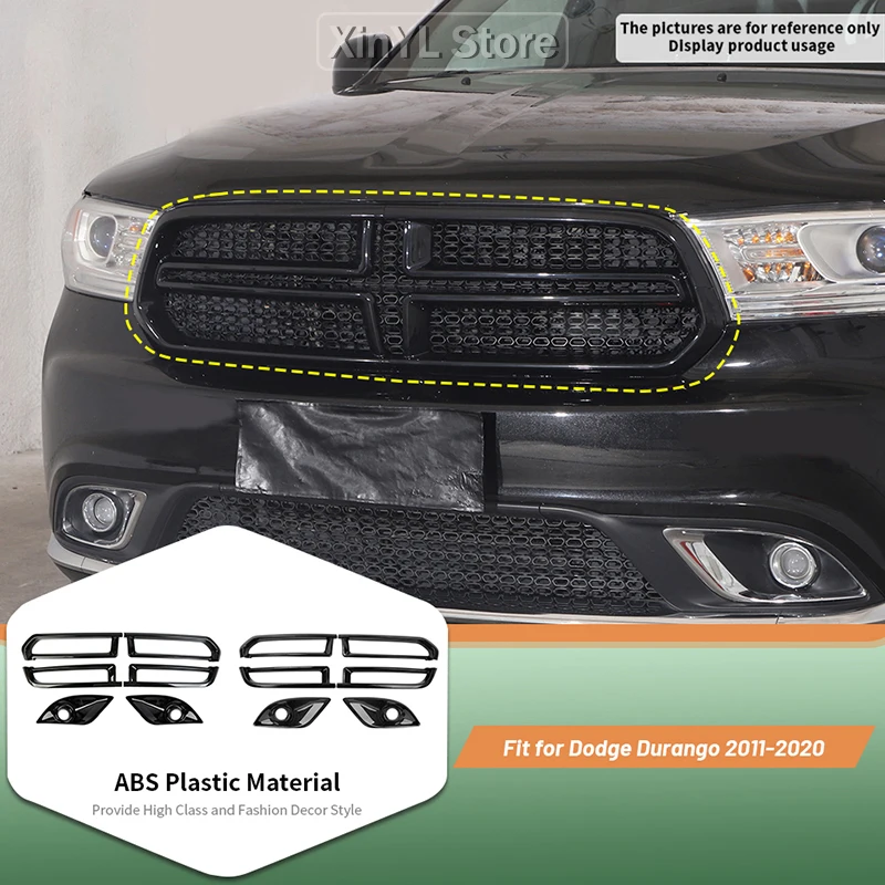 Car Front Grille Fog Light Decoration Ornament Cover for Dodge Durango 2011 - 2020 Exterior Accessories