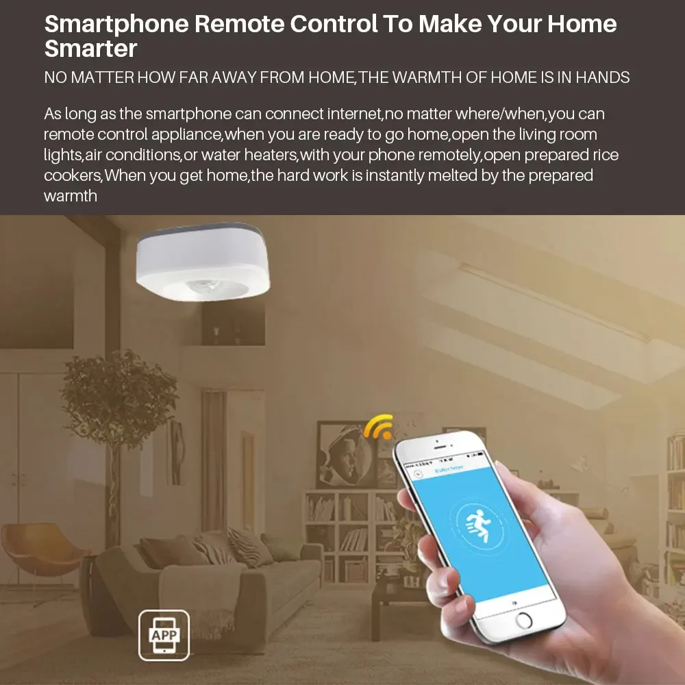 Tuya WiFi Inteligente PIR Sensor De Movimento, Detector De Movimento, Sistema De Automação Residencial Sem Fio, Smart Life APP, Via Alexa, Google Home