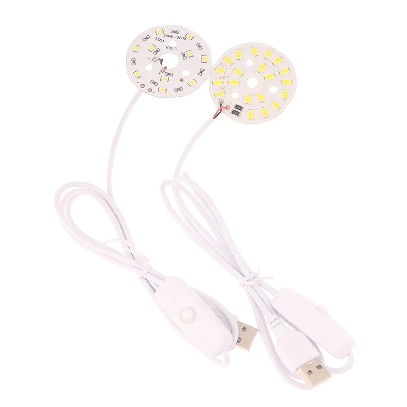 1Pc 31/38/48/50mm 1.5M USB 3W Light Board Line Length DC5V LED Chips SMD5730 LED Lamp Warm White Light With ON/OFF Switch Cable