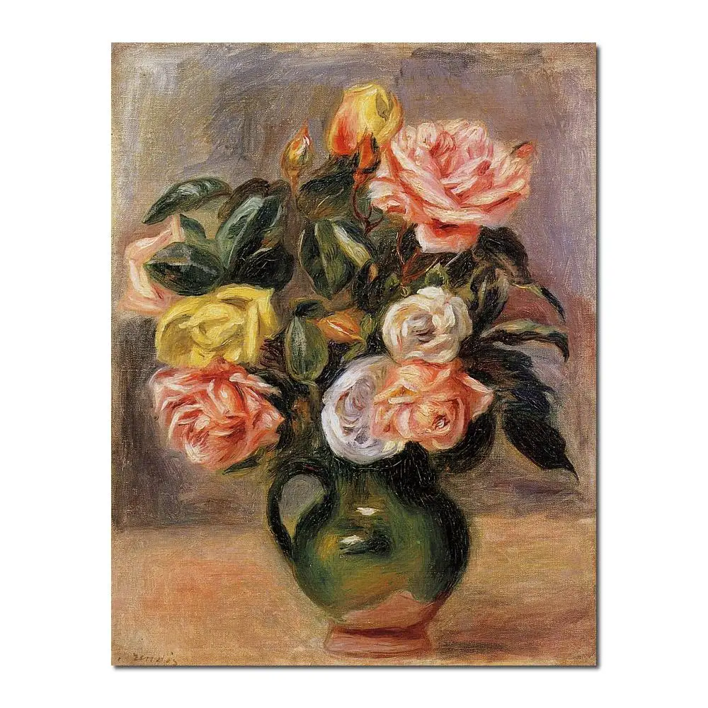 

oil reproductions of famous Pierre Auguste Renoir paintings Bouquet of Roses Hand-painted High quality