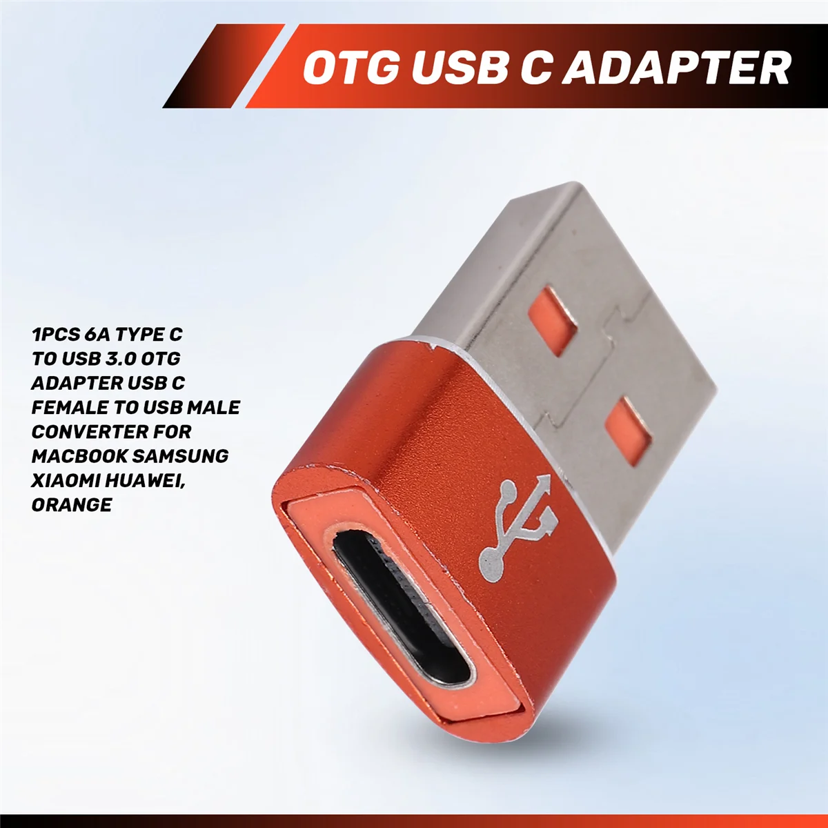 1 قطعة 6A نوع C إلى USB 3.0 OTG محول، Orange_BSH