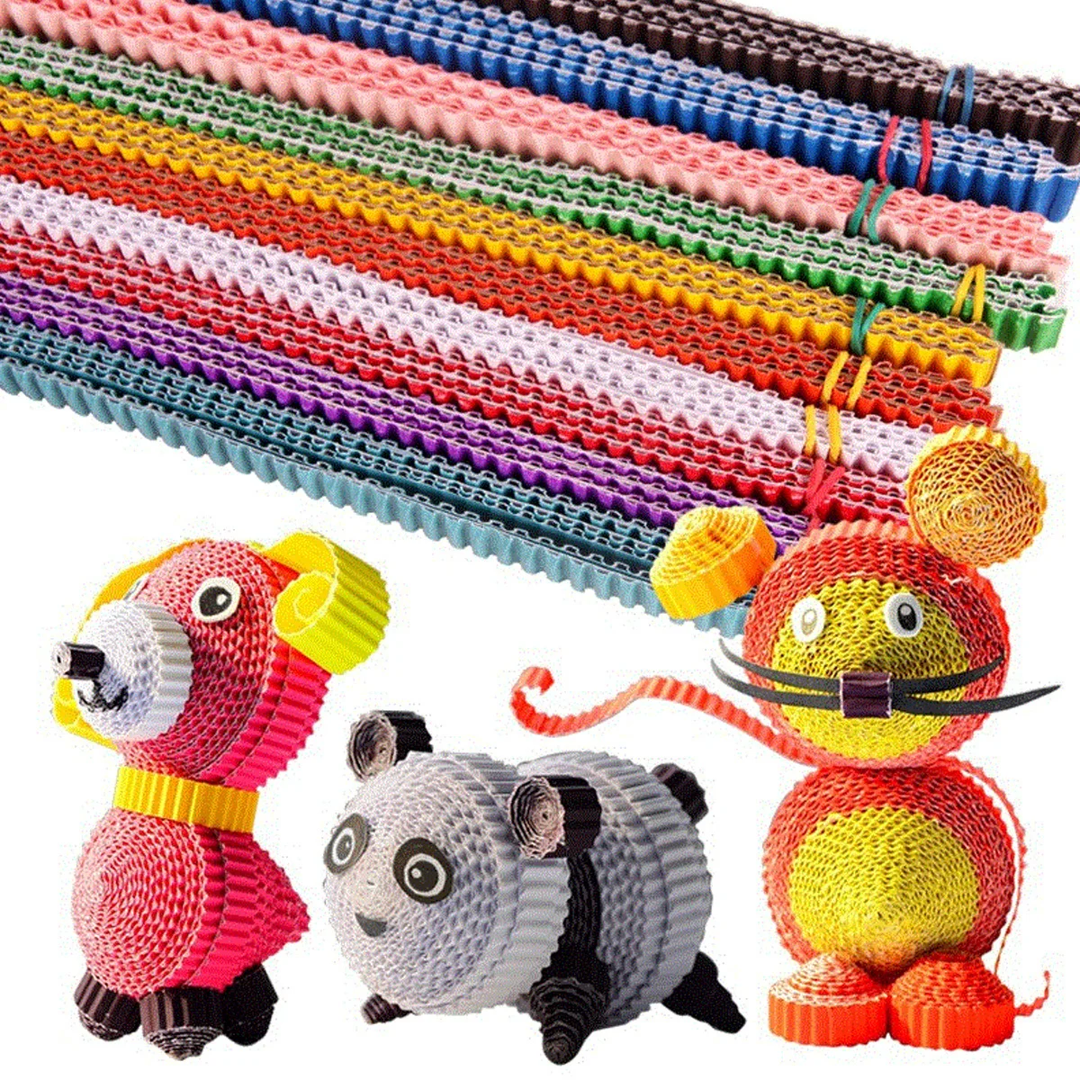 60 قطعة شرائط الورق اليدوية الملونة المموج DIY بها بنفسك صياغة المواد 10 ألوان للحزب مدرسة ديكور المنزل ورقة ملونة