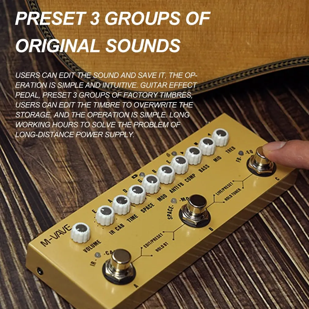 

Hot M-vaves Guitar Pedal Cube Rechargeable Multi Effects Delay Chorus Reverb Effect Bass Acoustic Guitars Pedals Dropshipping