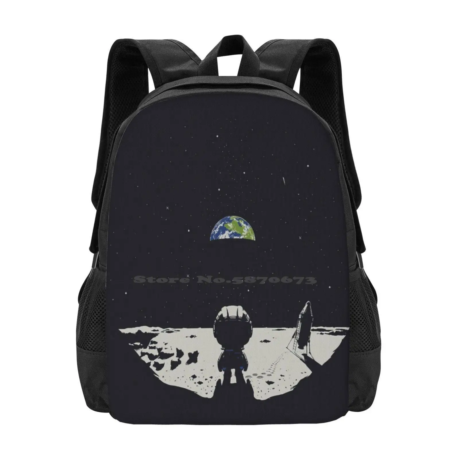 Lonely Space Pattern Design Bag Student'S Backpack Squad Jebediah Kerman Duna Rocket Program Mars Physics Science Ksp Kerbin