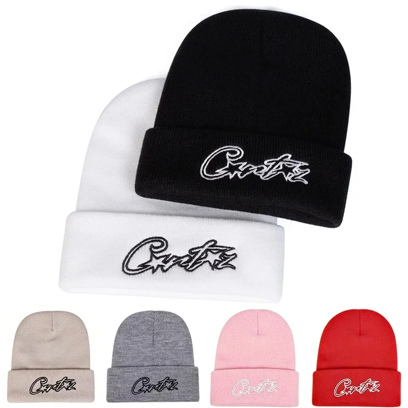 Star Letter Embroidery Cuffed Beanie Hat, Soft Knit Winter Skull Cap, Warm Casual Streetwear Beanie for Men Women Daily Outdoor