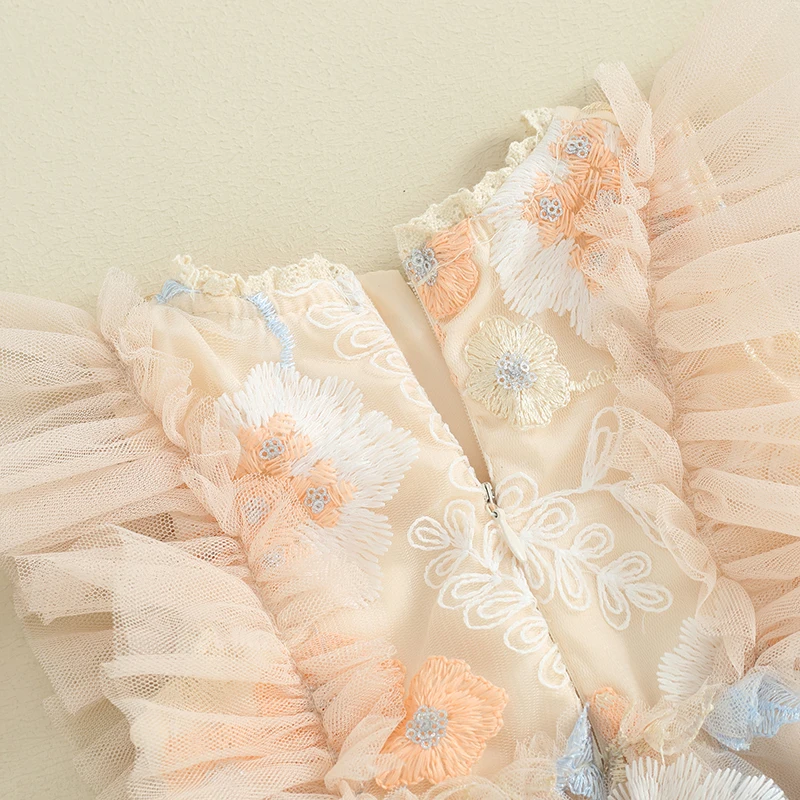 Baby Girl Dresses Infant First Birthday Outfit Summer Tulle Tutu Romper Dress Newborn Photoshoot Fairy Clothes