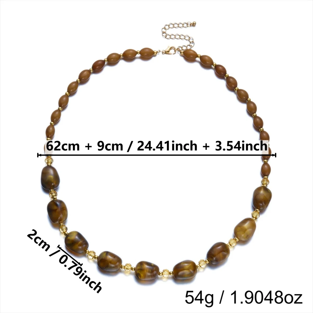 Trendige Punk-Halskette mit unregelmäßigen Harzperlen für Damen und Herren, minimalistische geometrische Acryl-Kristallperlen, Choker, Partyschmuck – Detail 28