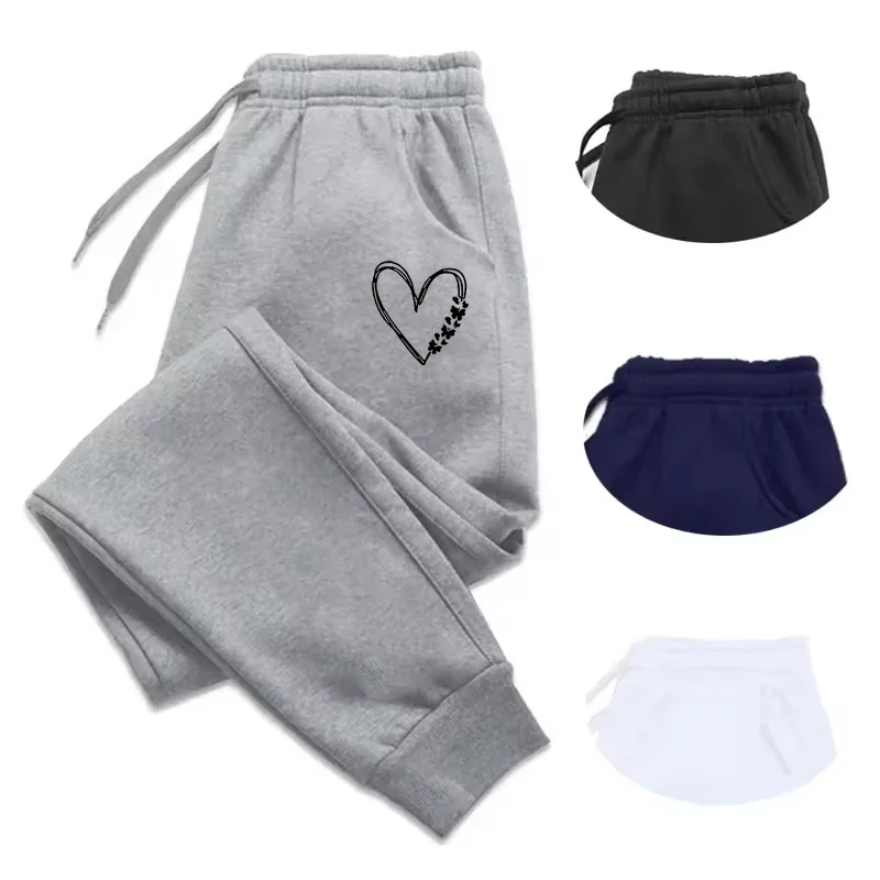 

Женская одежда, брюки с принтом, модные брюки на все сезоны, для занятий спортом на открытом воздухе, фитнеса, бега, тренировок, длинные брюки, спортивные штаны с принтом в виде сердца