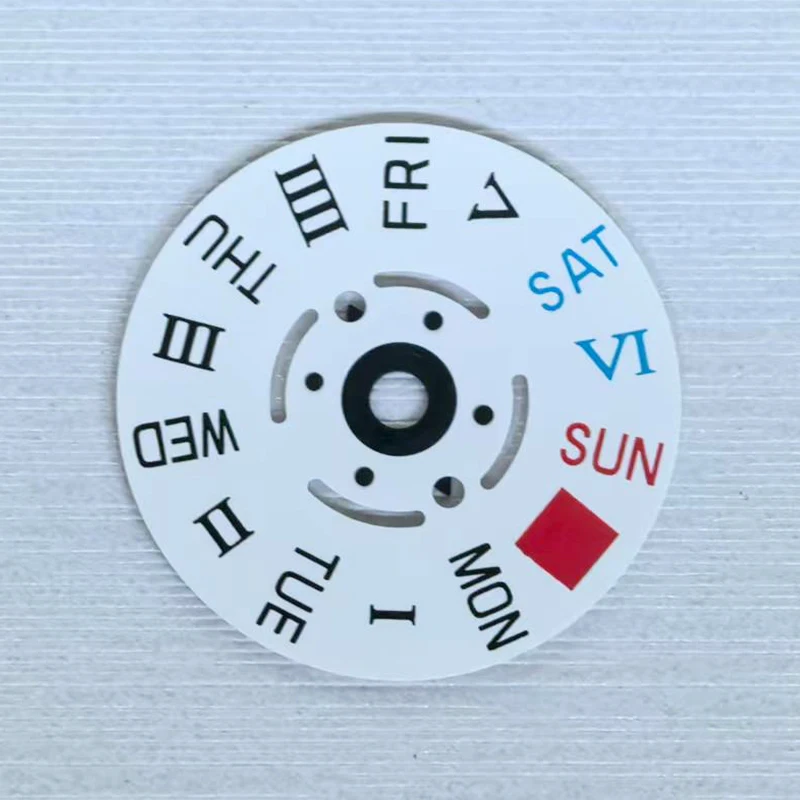 White Black NH35 NH36 Roman Date Wheel Dial Fit NH35 NH36 Automatic Movement Crown at 3.0H / 3.8H / 4.1H Oclock Date Week Wheel
