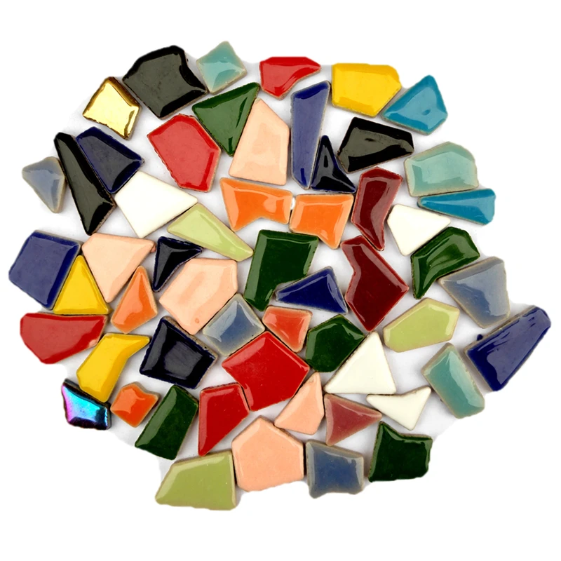 100g Irregular Mosaic Making Creative Ceramic Mosaic Tiles DIY Hobby Wall Crafts Handmade Decorative Materials Mosaic Pieces images - 6