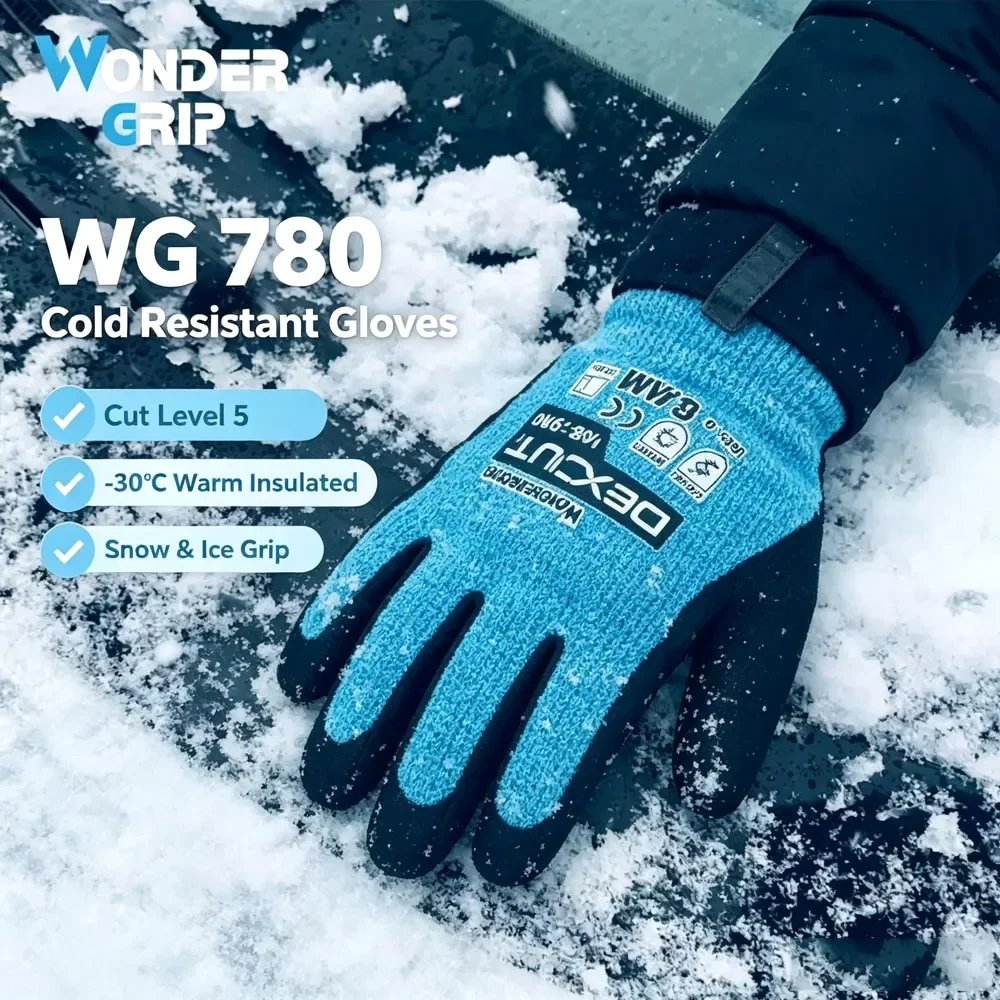 WG-780 Cut Level 5 Cold Resistant Gloves -30°C Insulated Waterproof Non-Slip Winter Work Gloves