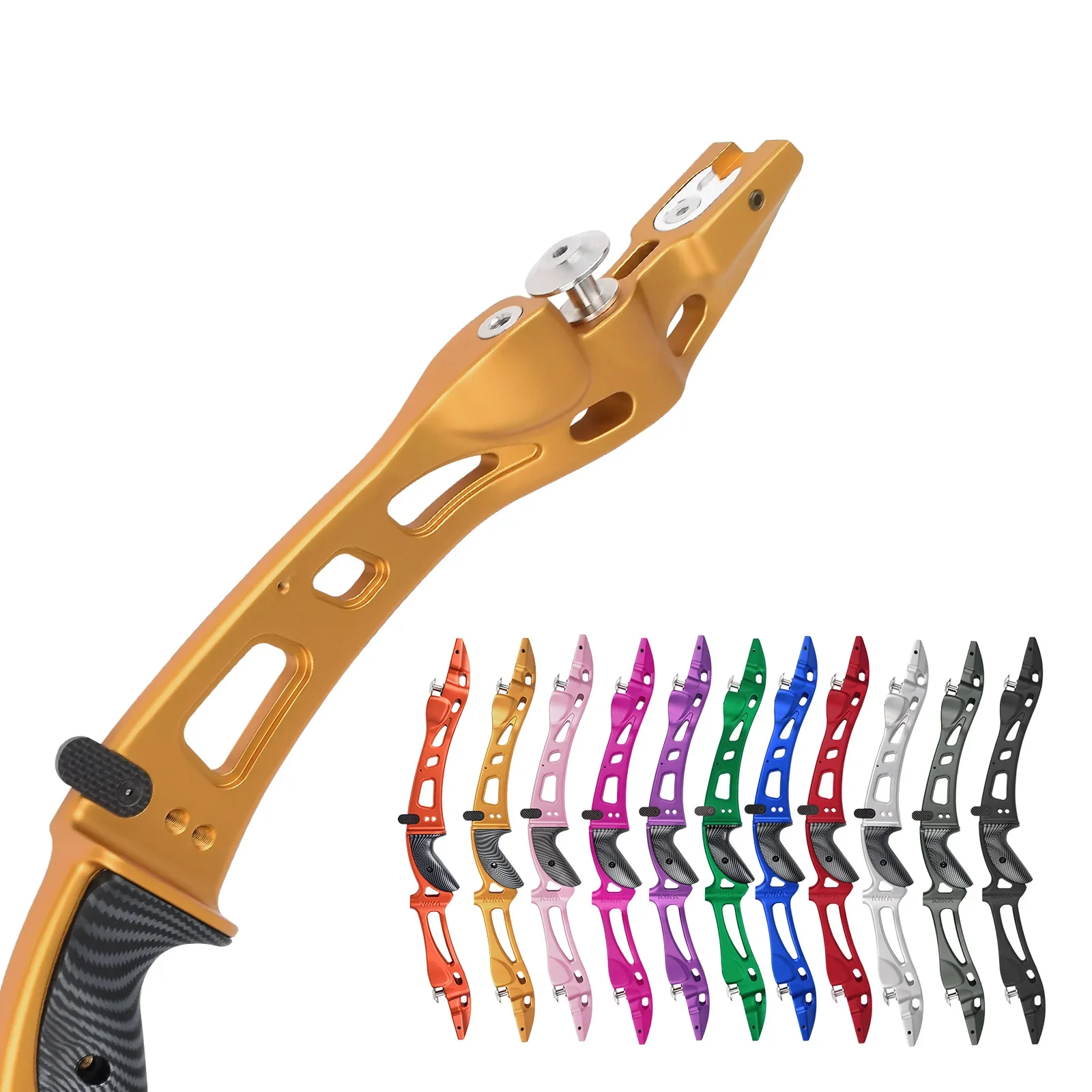 NIKA Archery 25" ILF CNC Recurve Bow Riser Left/Right Hand 3K Carbon Fiber Handle Traditional Take Down Bows ET-8 Warpath Riser - view 6