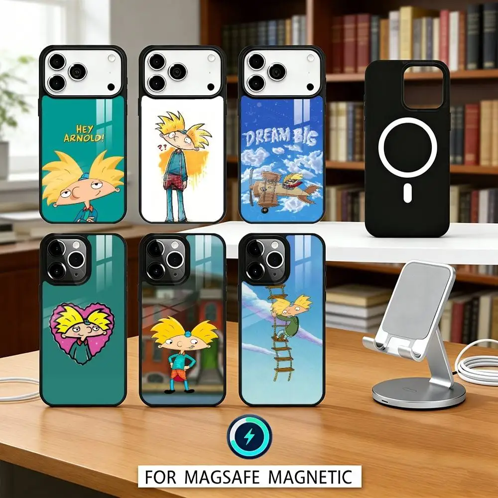 

Hey A-Arnold H-Helga Phone Case For iPhone 17,16,15,14,13,12,Pro,Max For Magsafe Magnetic Wireless Charging