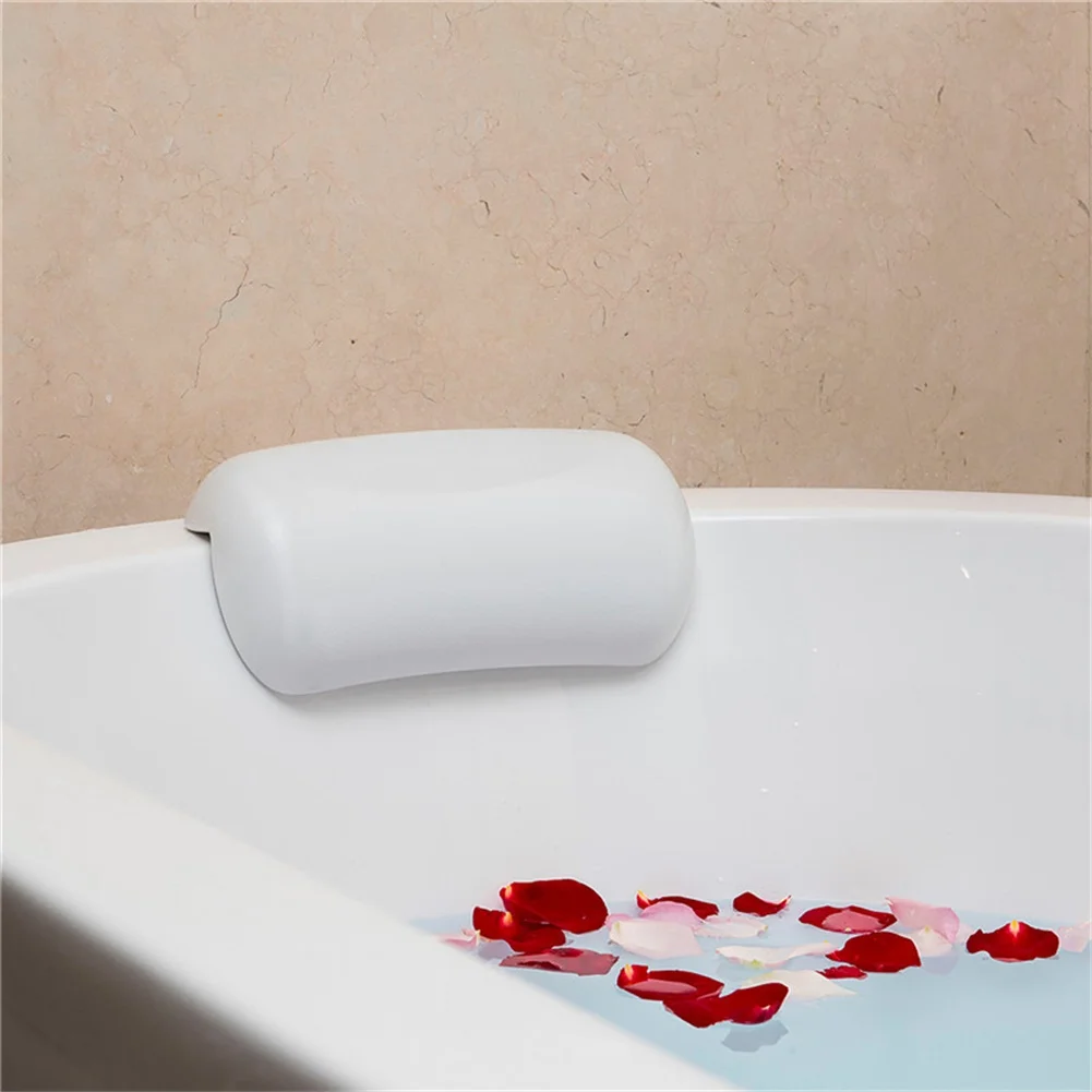 White Bathtub Headrest Gentle Neck Support Hygienic Bathing Environment Lightweight Portable Design For Long Soaks