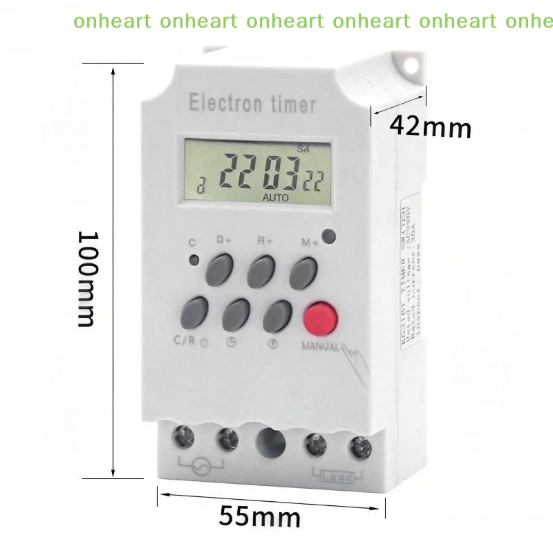 [C]Digital Timer Switch 16 ON/OFF Second Setting 30A 220V 7-Day Weekly Relay for Garage Door Timing Control Use