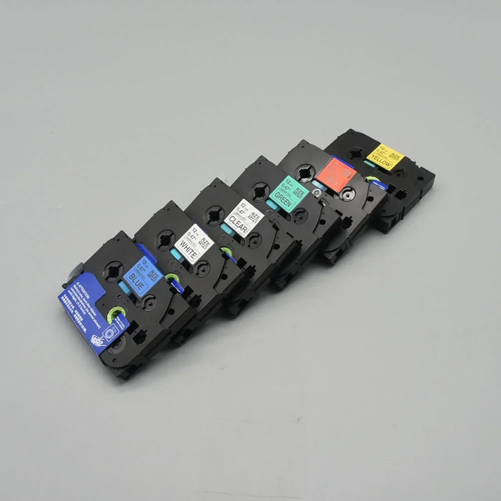 เทปฉลาก 6/9/12 มม. 231 TZ-White-Label Tape 221 211 เทปเคลือบ 631 431 531 ริบบิ้นสำหรับเครื่องพิมพ์ฉลาก Brother PT-H110