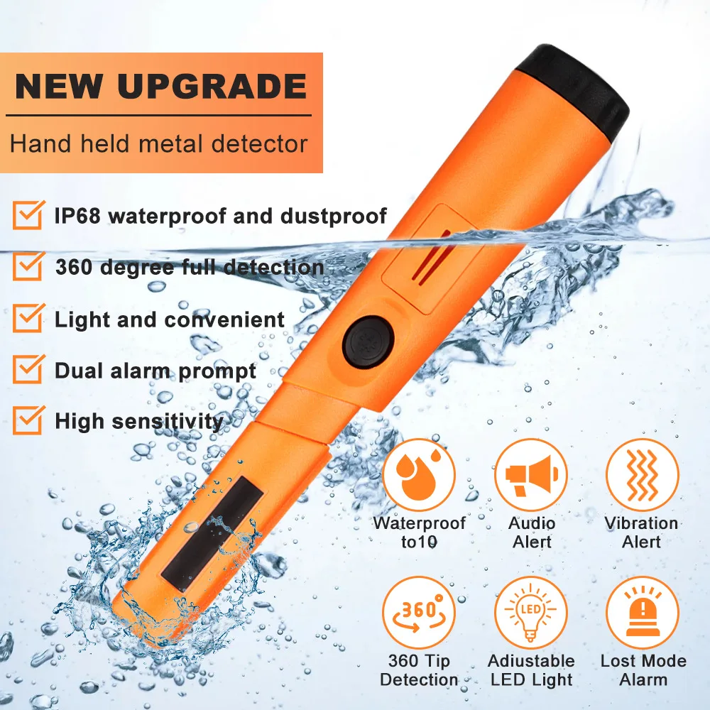 

B50 Treasure Hunter GT110 Handheld Pinpointing Metal Detector Pinpointer Pointer Probe Anti-scratch Metal Waterproof 360° Scan